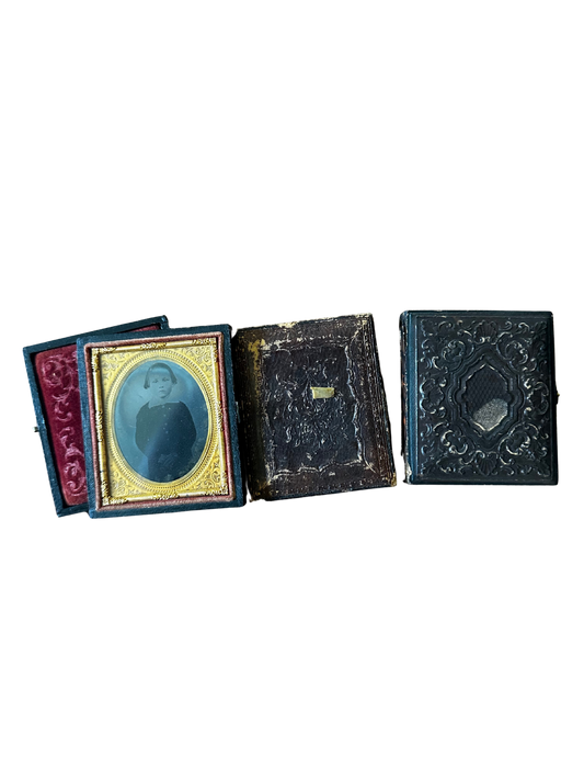 Set of Three Mid-19th C Case Portrait Ambrotypes of a Young Boy (6, 8, 11)