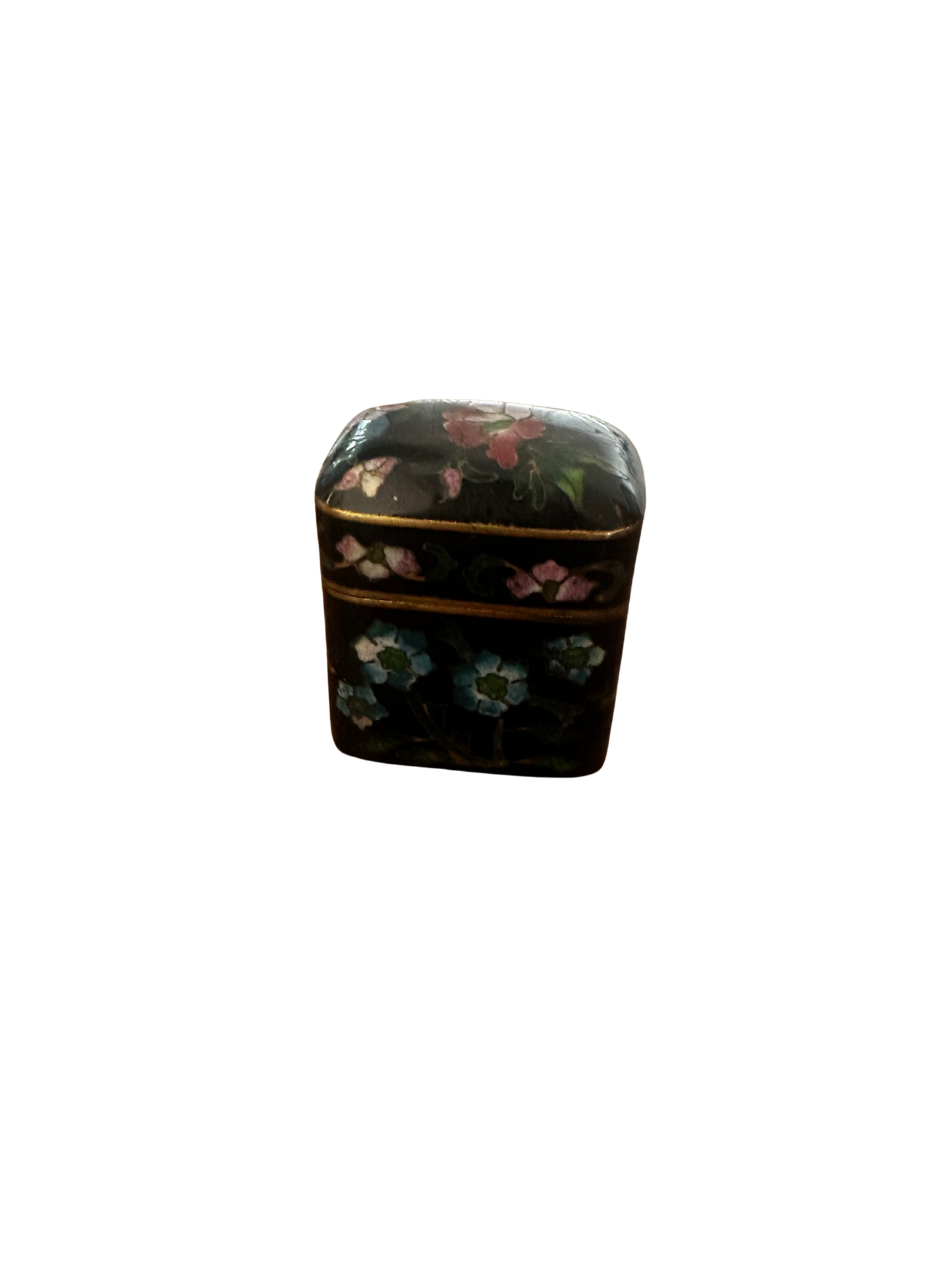 Black Floral Cloisonné Box