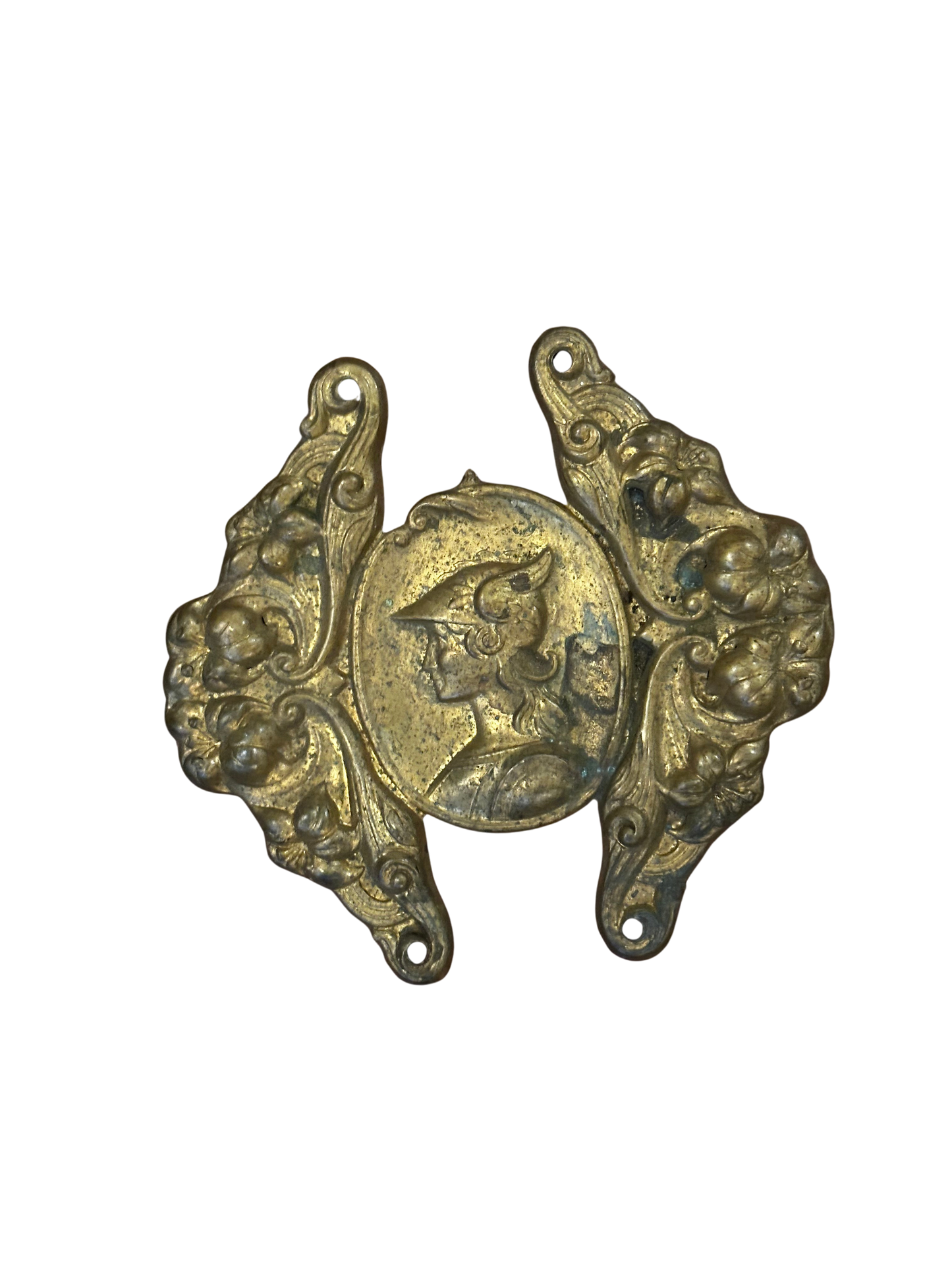 Antique Gilt Metal Classical Medallion Mount with Mercury Profile (Patina)