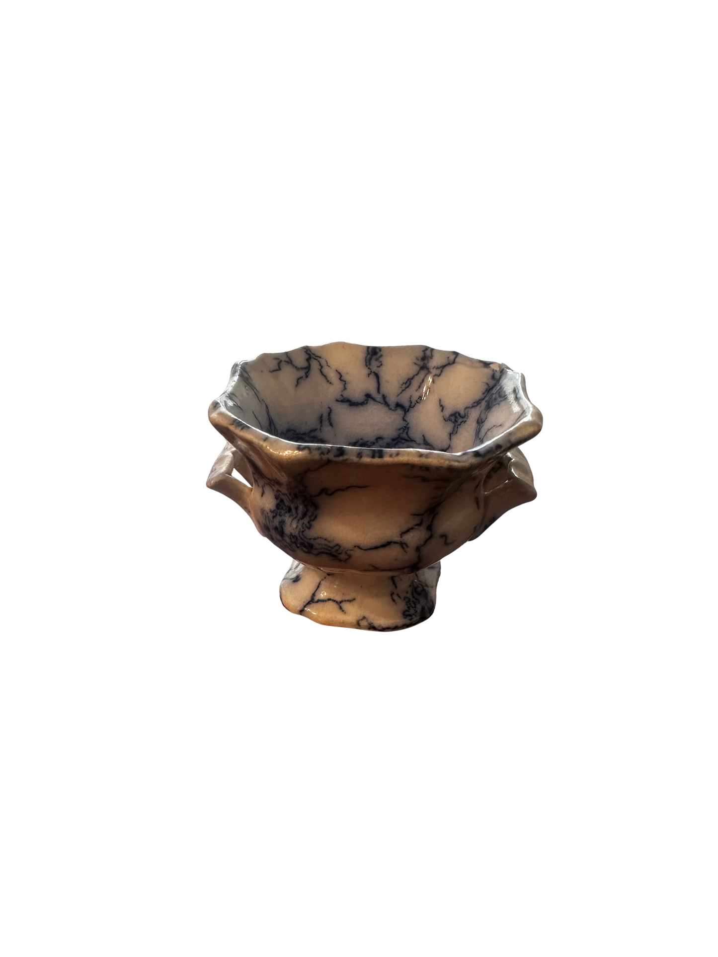 Victorian Flow Blue Miniature Master Salt Cellar