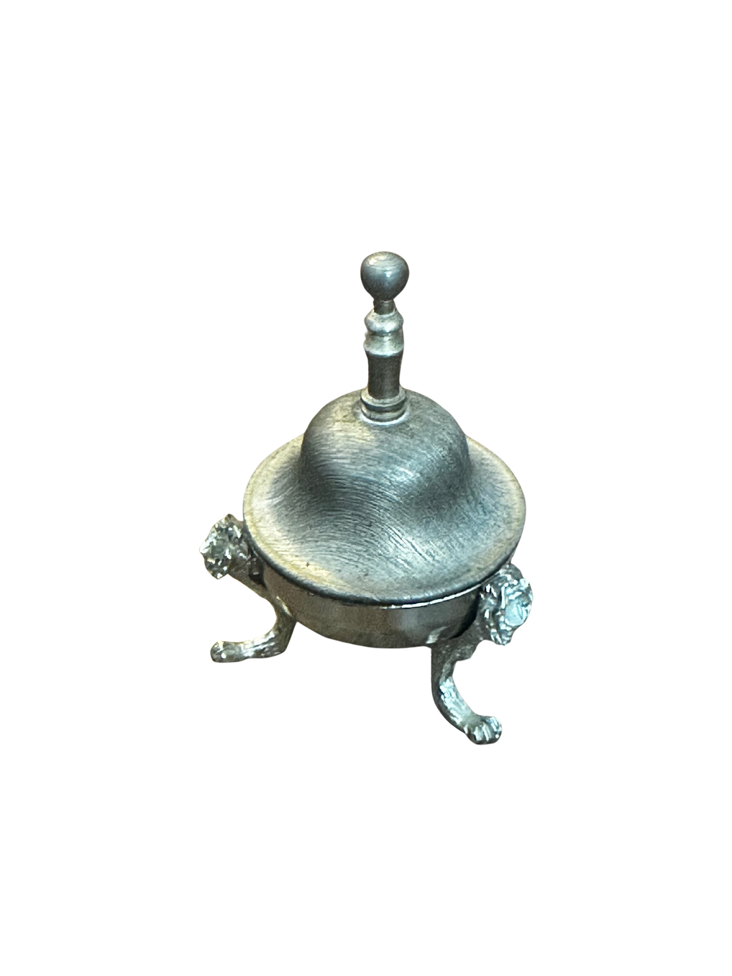 Silver Pill Box with Bell Lid and Lion Feet