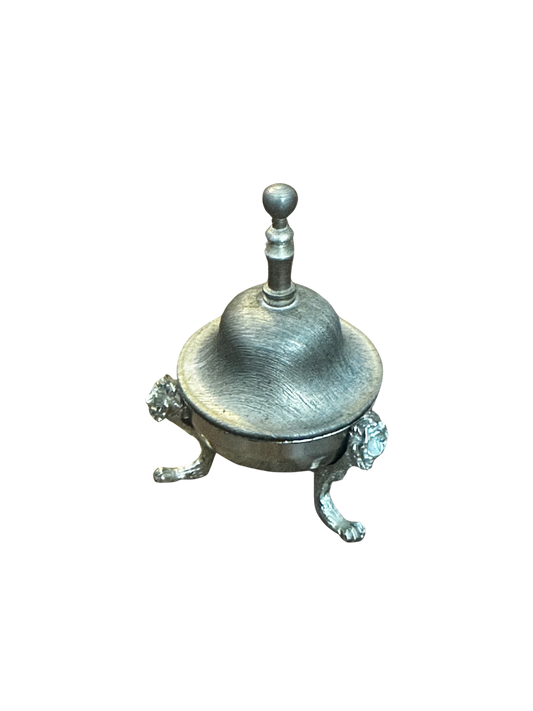 Silver Pill Box with Bell Lid and Lion Feet