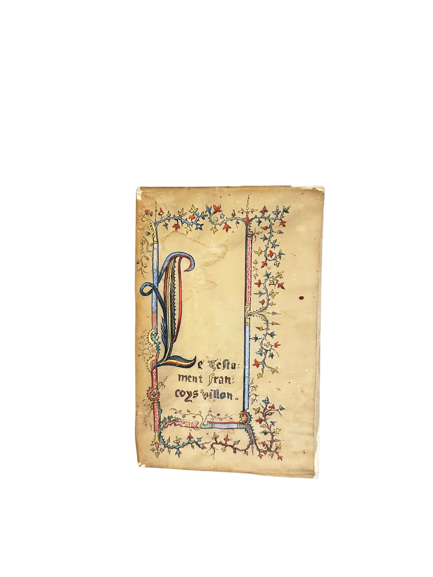 Illuminated Style French Book – Le Testament de François Villon (1918, Éditions de la Sirène)