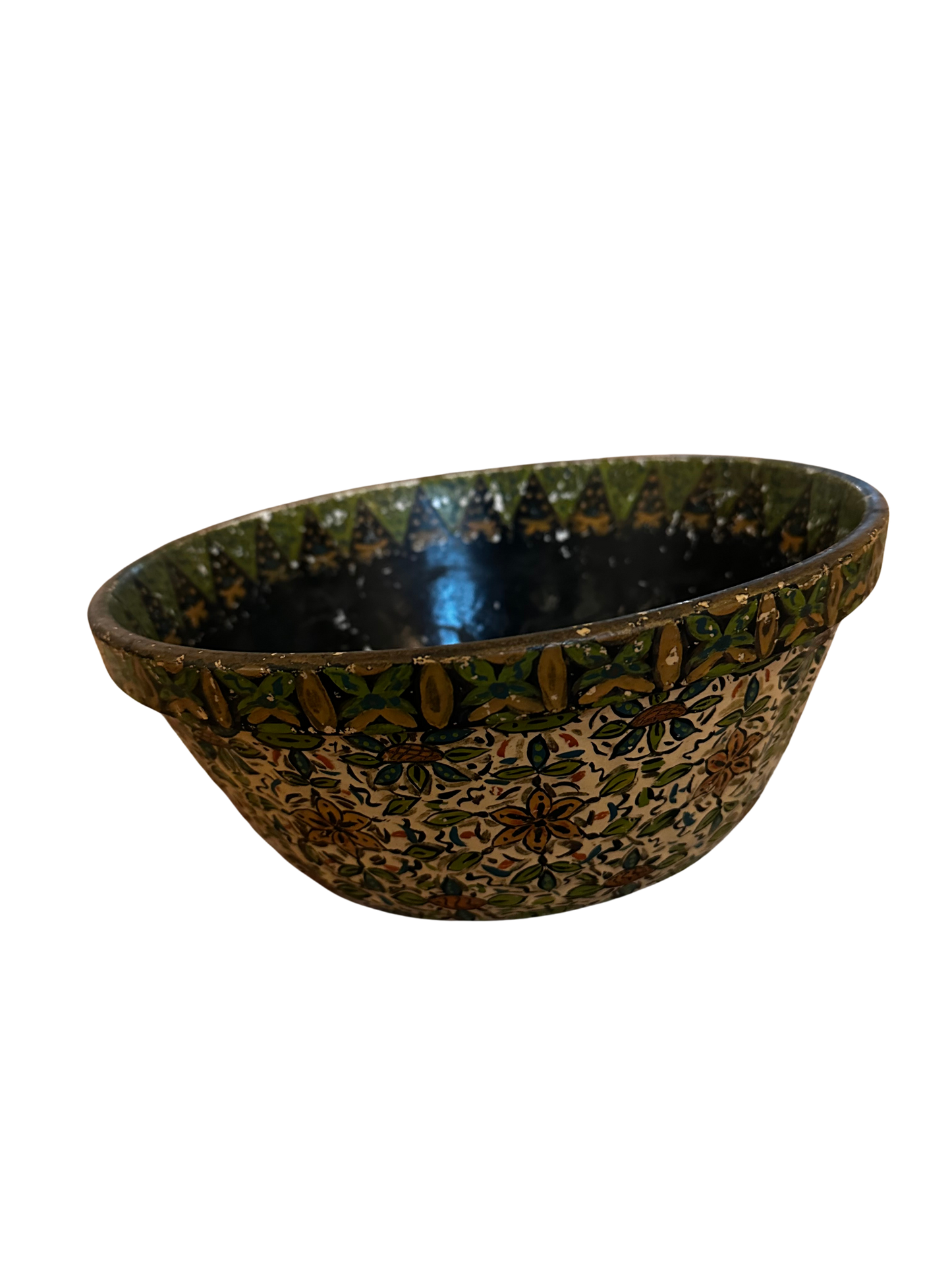 Hand Painted Italian Style Serving Bowl Signed on Bottom and Dated 1938