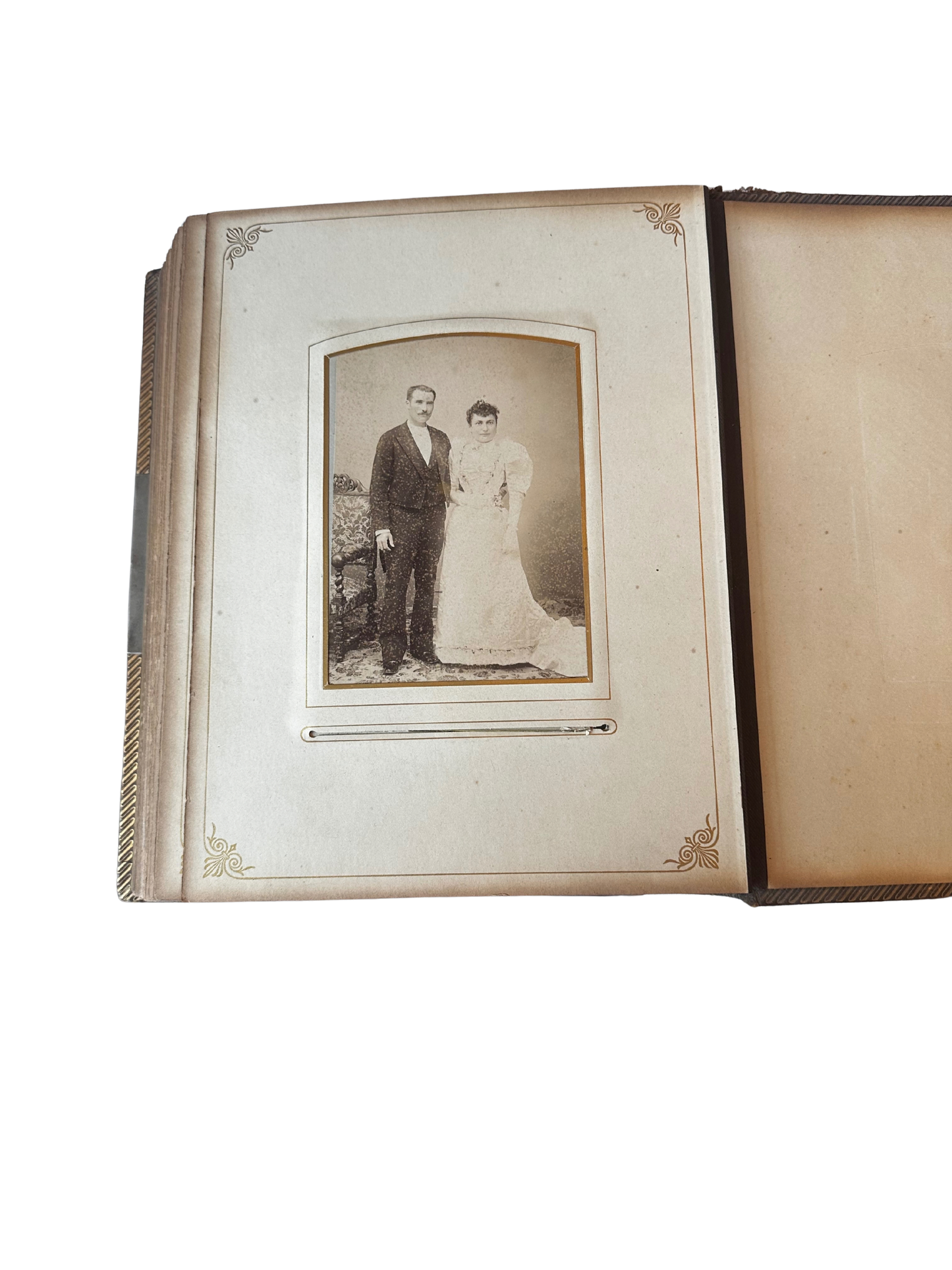 Late Victorian Leather-Bound Photograph Album with Gilt and Blind Tooling and Working Clasp