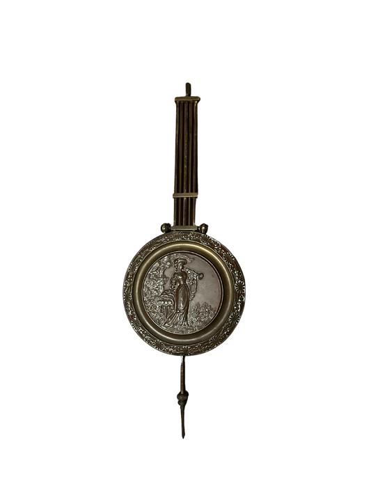 19th C Female with a Horn Salvage Pendulum from a Clock