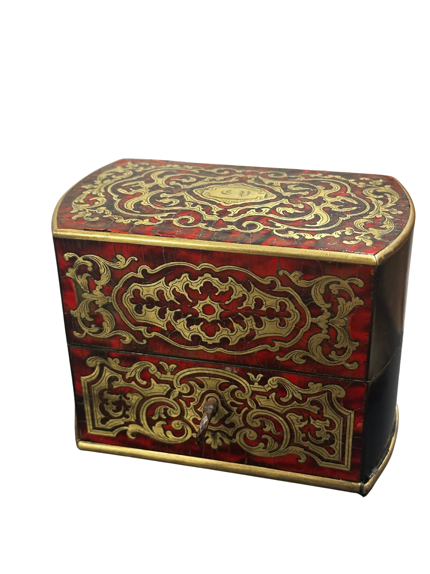 Boulle Dual Perfume Bottle Caddy with Key (Monogrammed and Signed S Mal Paris) - Maison Smal L. Dujat (1850s)