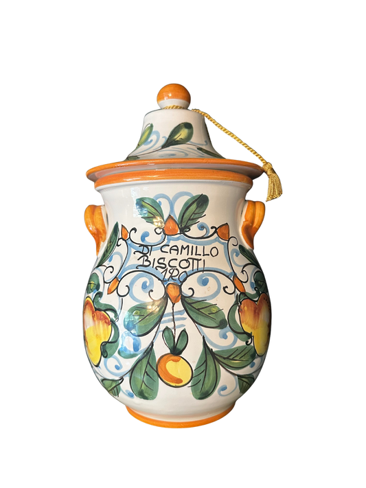 Italian Handpainted Biscotti Jar