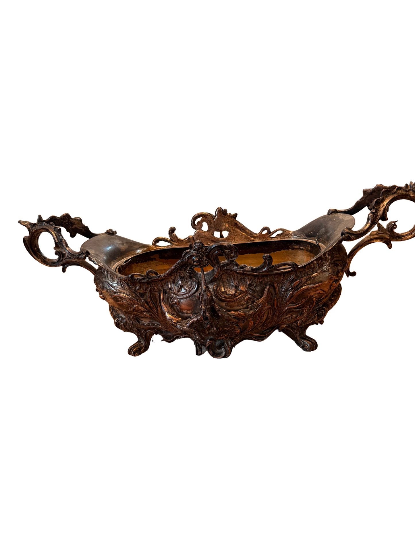 Large Victorian Rococo Revival Silverplate Jardinière