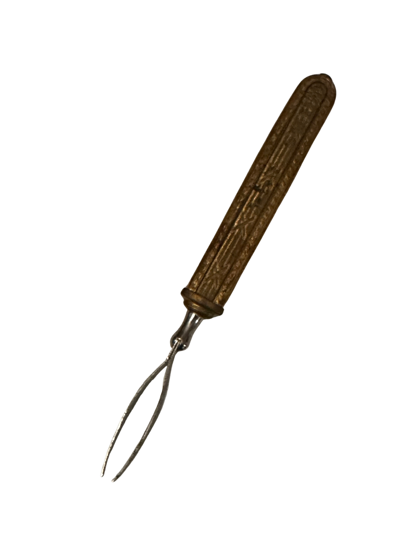 Victorian Gilt Desk Tweezers with Engine-Turned Handle