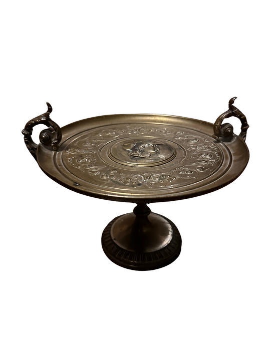 Late 19th/Early 20th C Gilt Bronze Tazza with Minerva