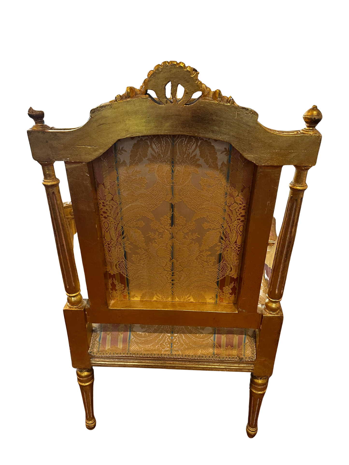 Two Fine French Louis XVI Style Silk-Upholstered Armchairs