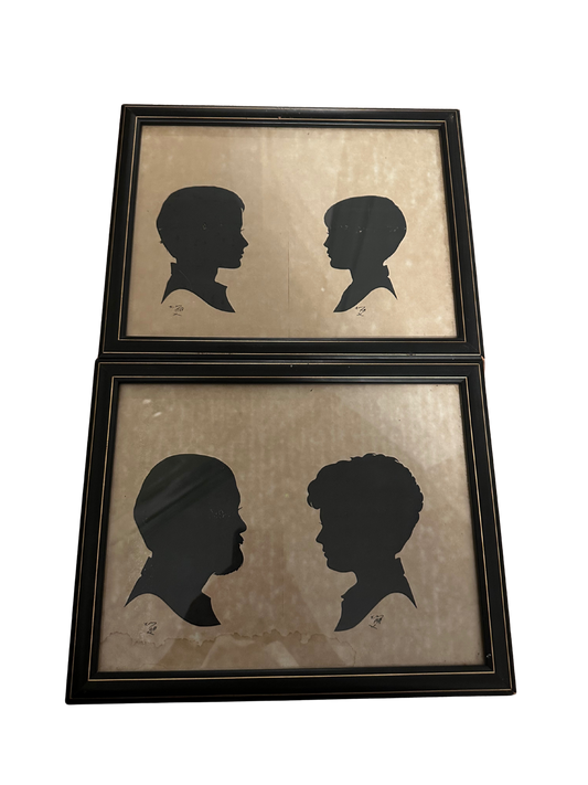 Antique Silhouette Family Portraits (1917) / Signed
