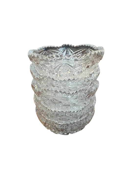 Set of Five Glass Scalloped and Button Bowls