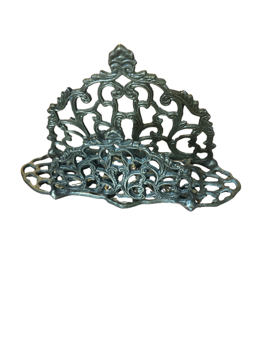 Vintage Brass Scroll Napkin/Letter Holder