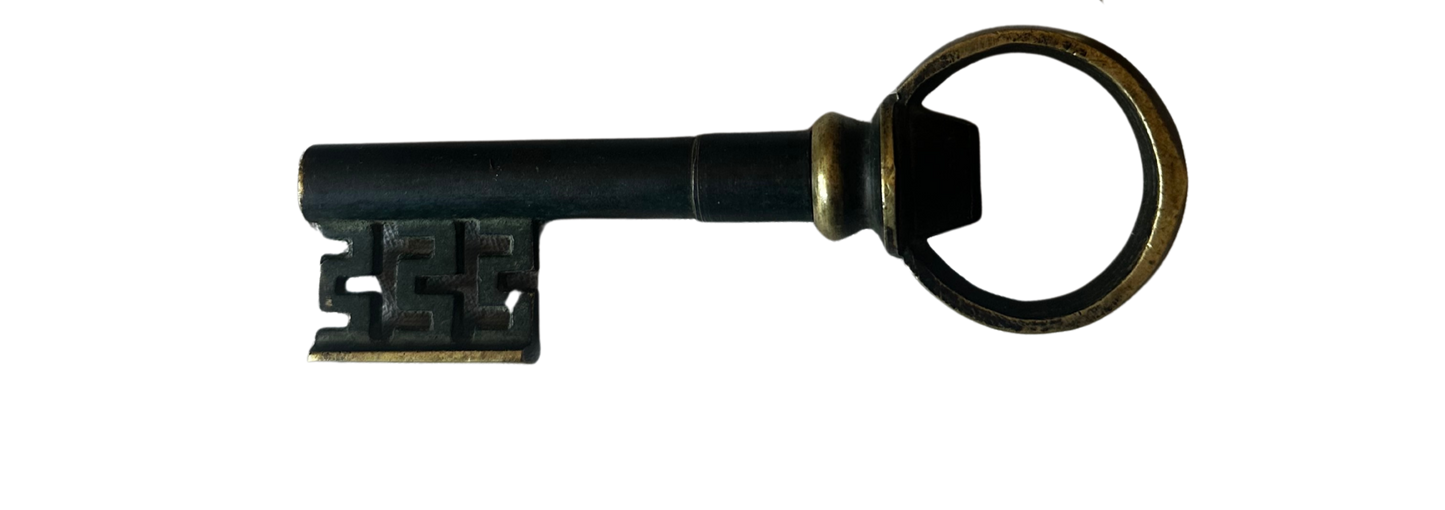 Antique Black and Gilded Bronze French Key - Hidden Wine Corkscrew