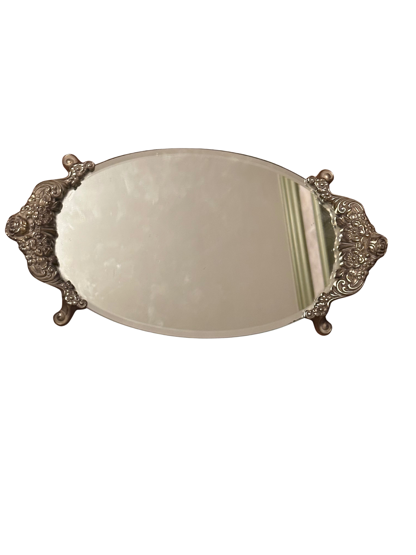Vintage Brighton Mirror Tray with Silver Handles