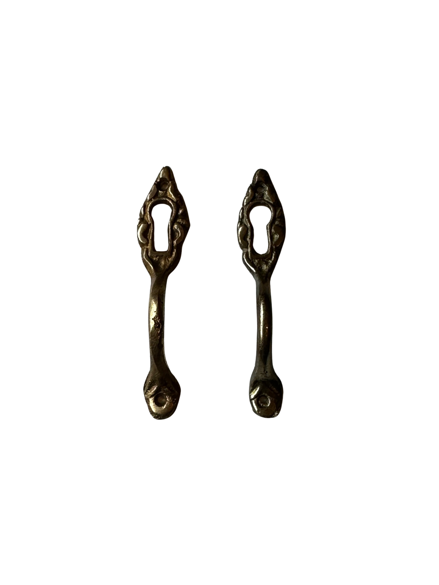19th Century Gothic Revival Brass Drawer Pulls