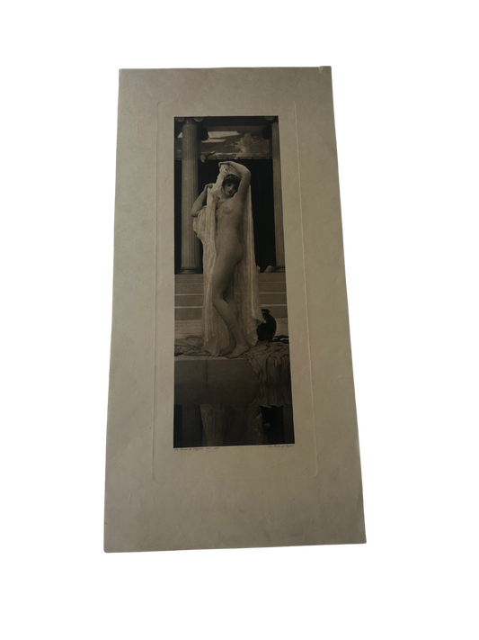 Late 19th C Photogravure of "Bath of Psyche" (c 1890) after Sir Frederick Leighton (1830-1896) - 20" x 9.5"