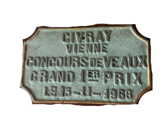 1966 Grand 1st Prize Agricultural Prize Plaque