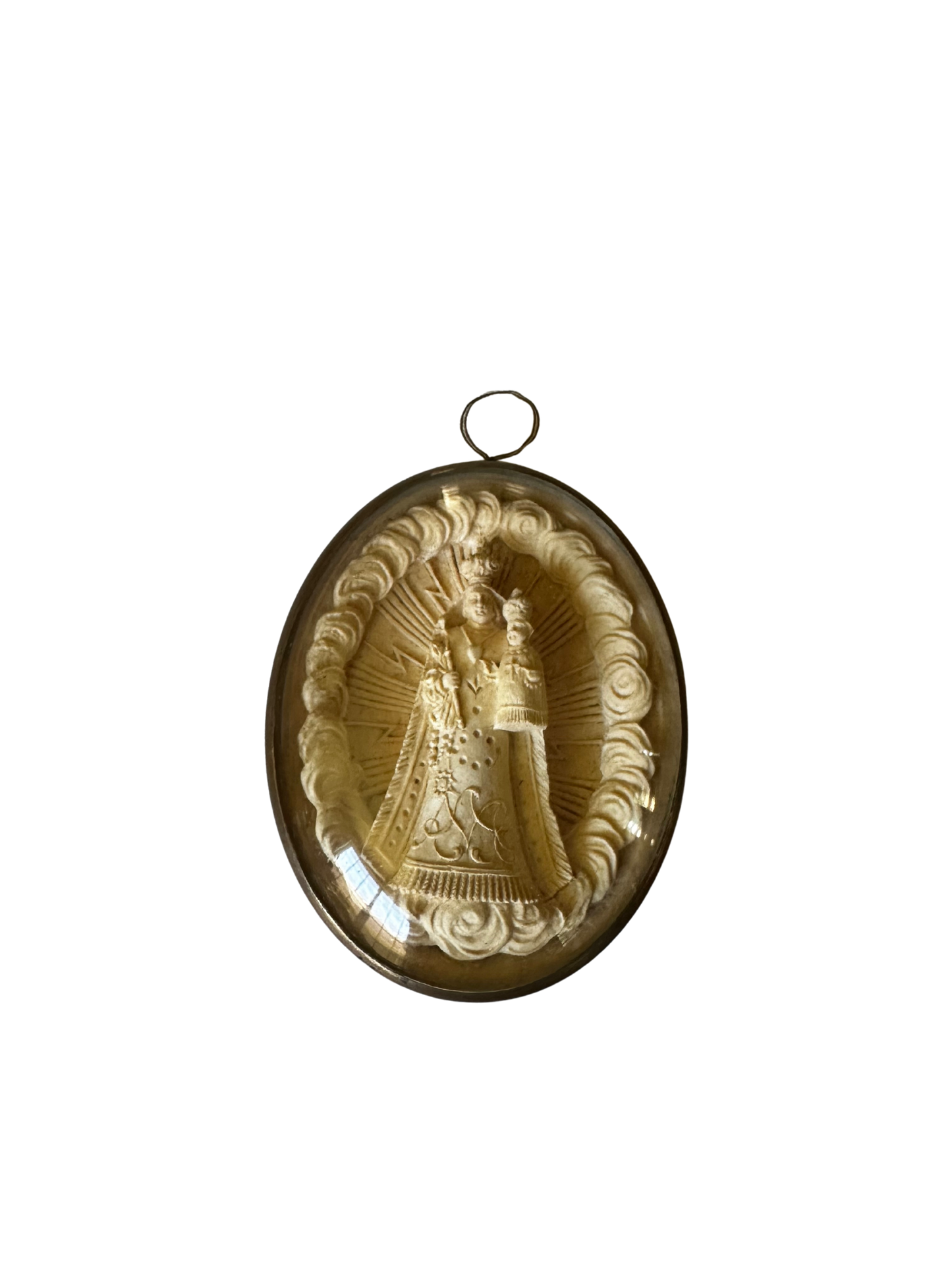 19th C Chalk Reliquary of Madonna and Child