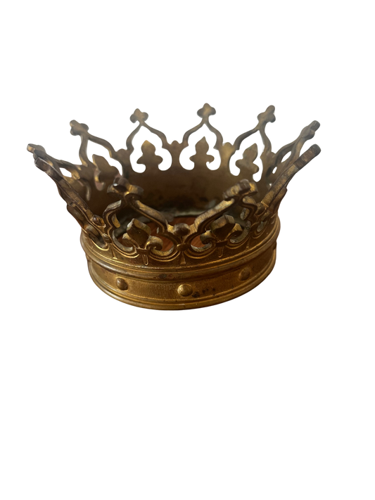 19th C French or Italian Gilt Bronze Crown Mount