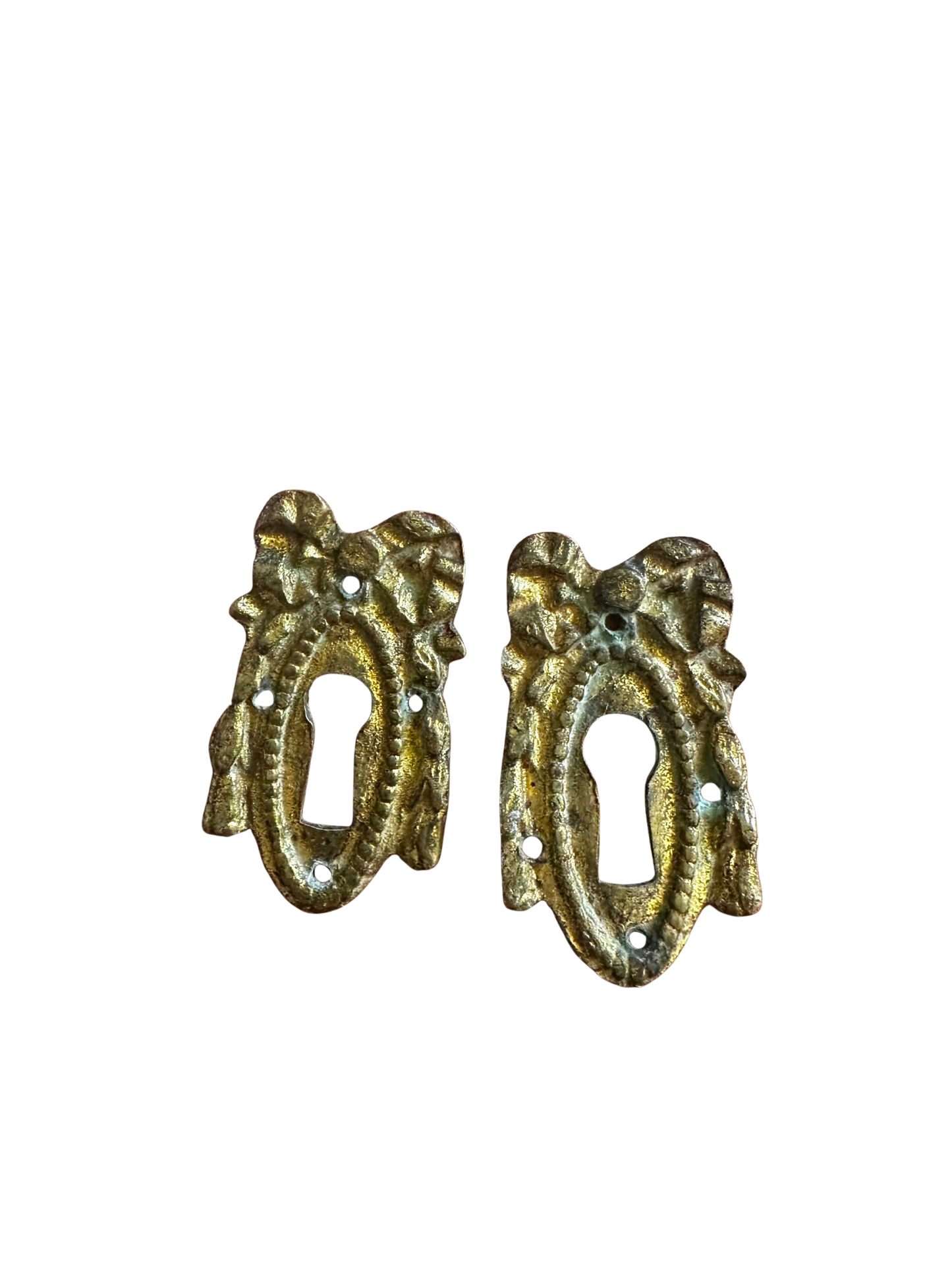 Pair of 19th C French Gilt Bronze Key Hole/Escutcheons