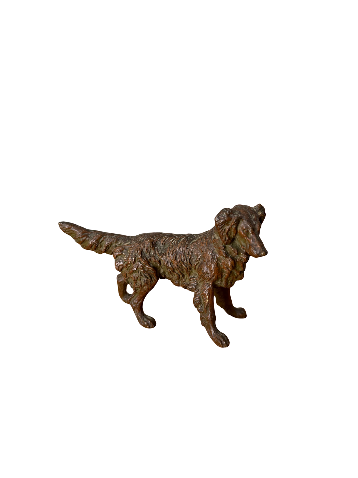 Antique Continental Bronze Sporting Dog Figure, Spaniel or Setter