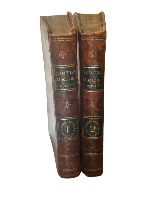 2 Volume 19th C Edition of Jean de La Fontaine's Contes et Nouvelles en Vers (A Londres; circa 1775-1785)