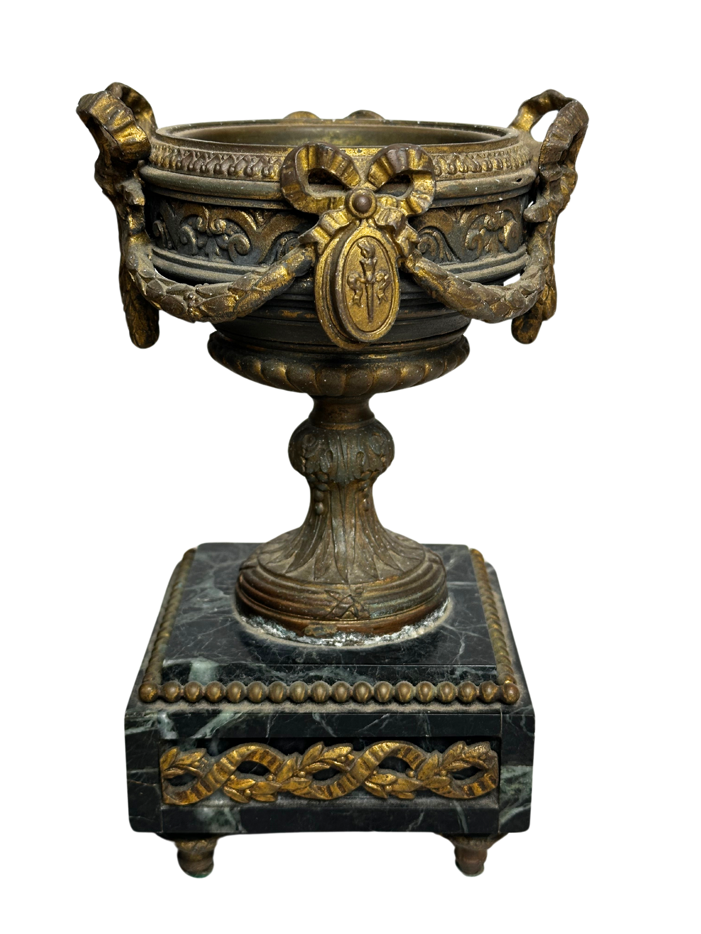 19th C Leon Marti Cherub Clock and Garniture Set