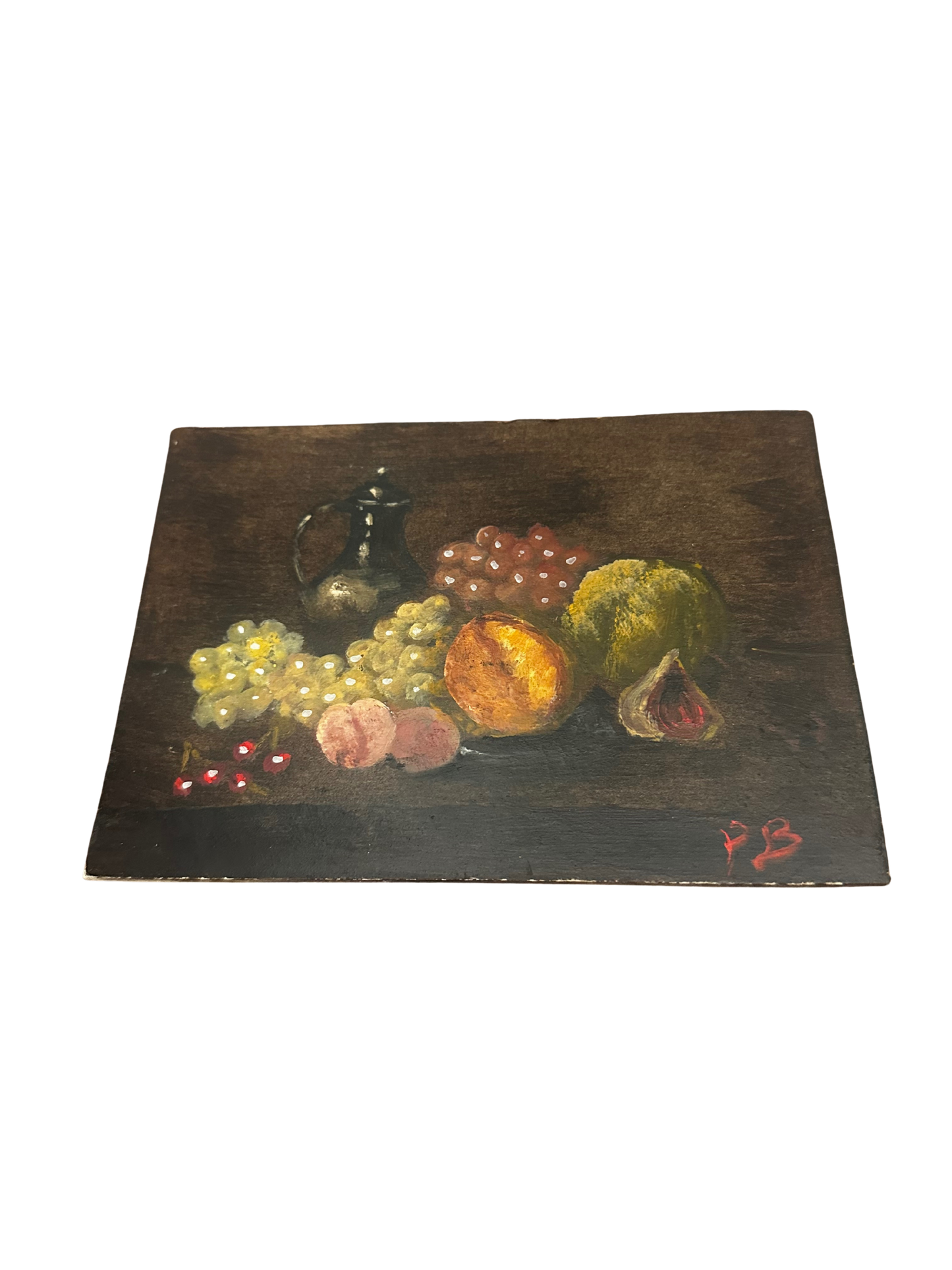 Small Oil on Board of Fruit Still Life (Signed PB)