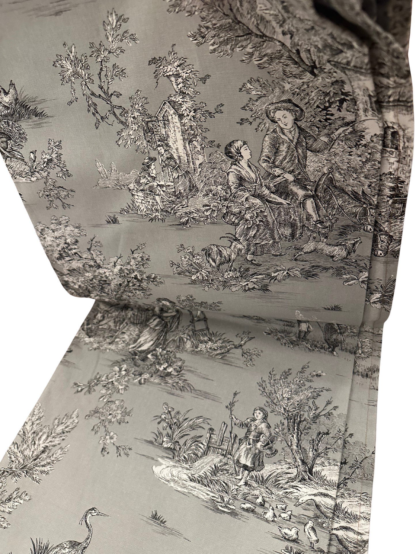 Gray Toile Tablecloth (108" x 64")