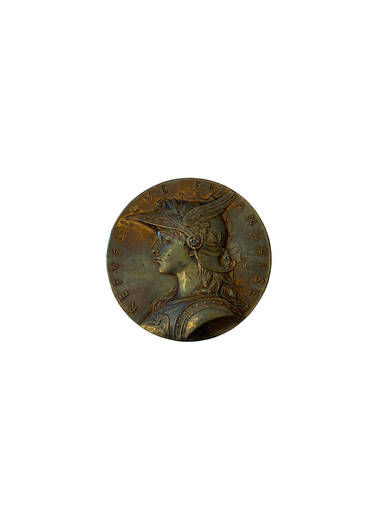 French Bronze Academic Prize Medal by Louis-Oscar Roty - Republique Francaise