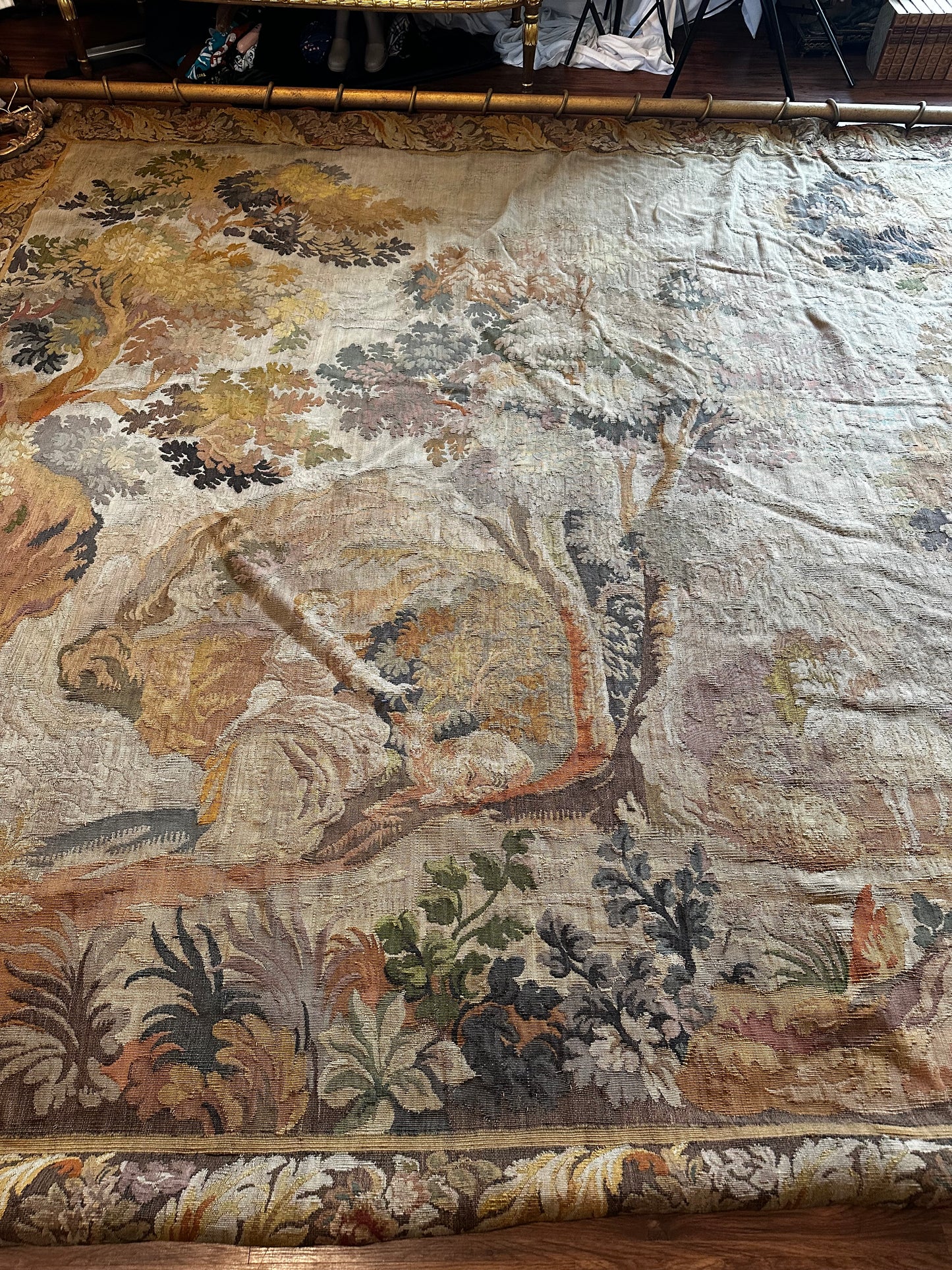 19th C French Aubusson Style Verdure Woven Tapestry (10' x 14')