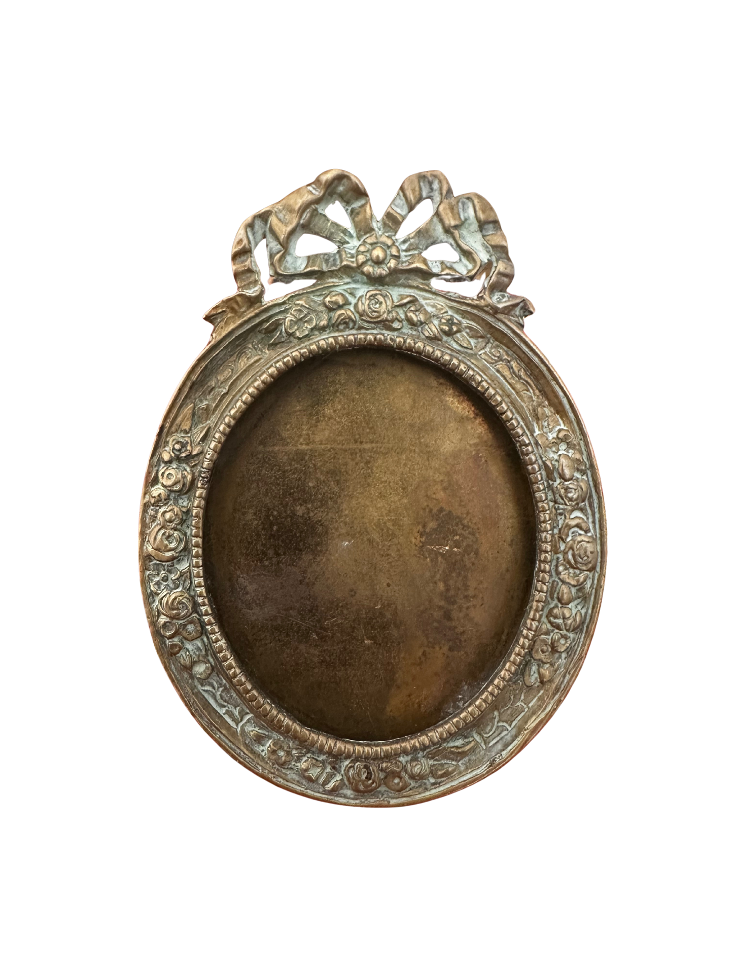 Late 19th C French Patinated Bronze Oval Picture Frame