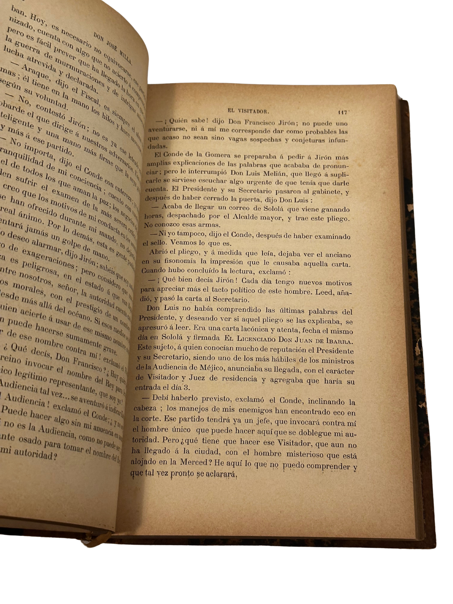 "El Visitabdor Novela Historica" (Salome Jil/Jose Milla) 3rd Edition, Volume 1 (1897)