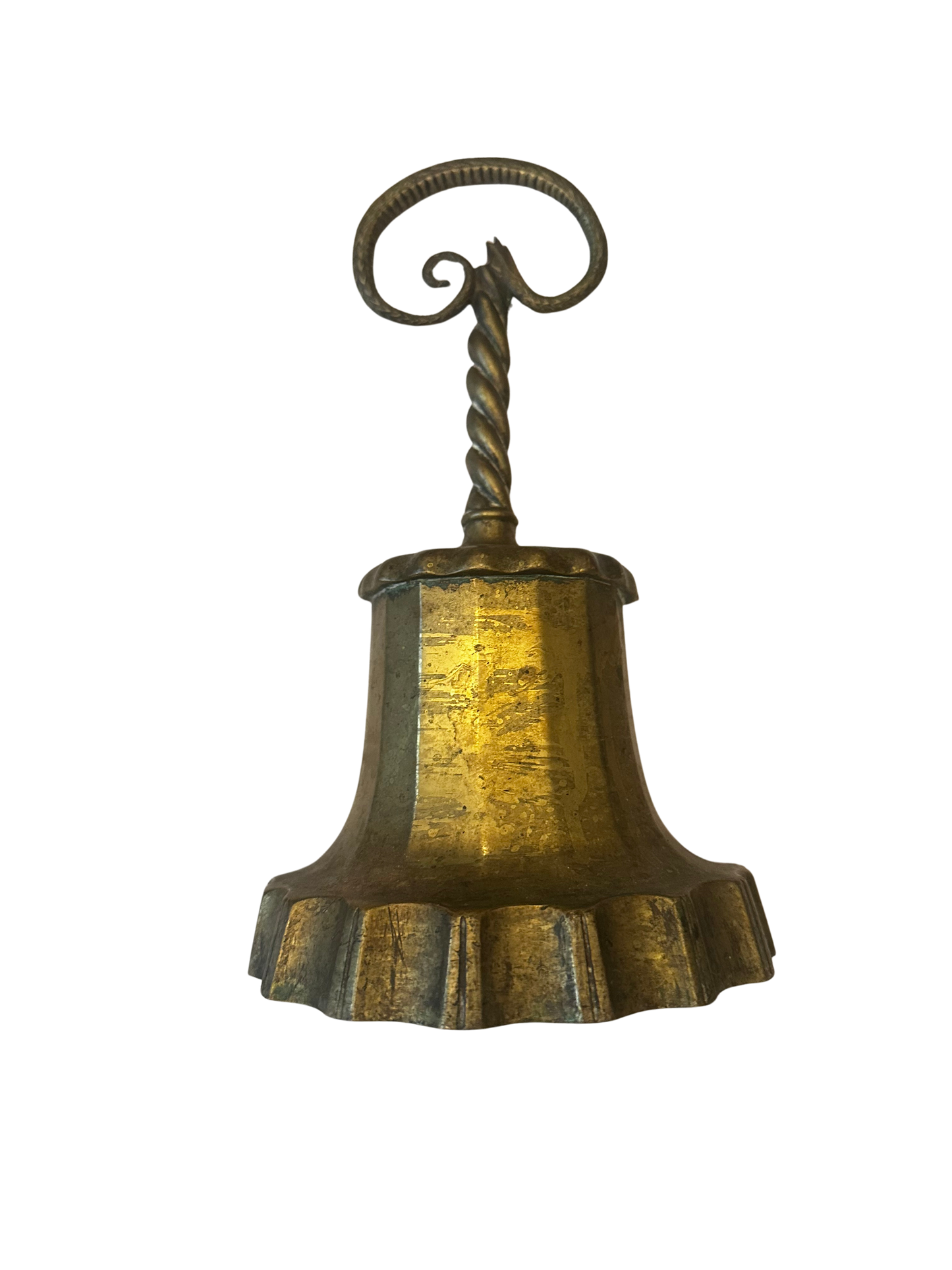 Antique Brass Serpent-Handled Doorstop