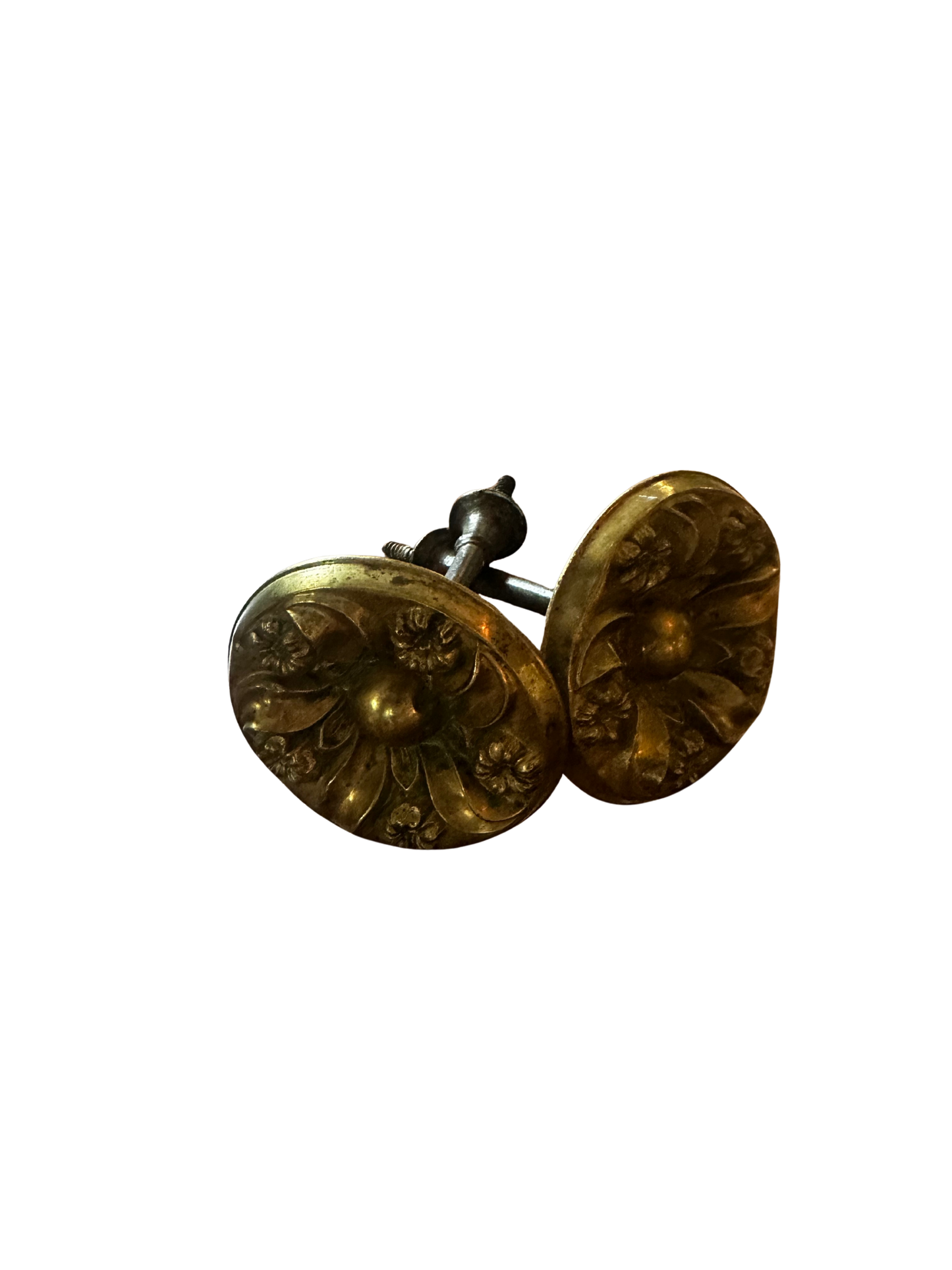 Pair of Brass Plated Rosette Curtain Tie Backs