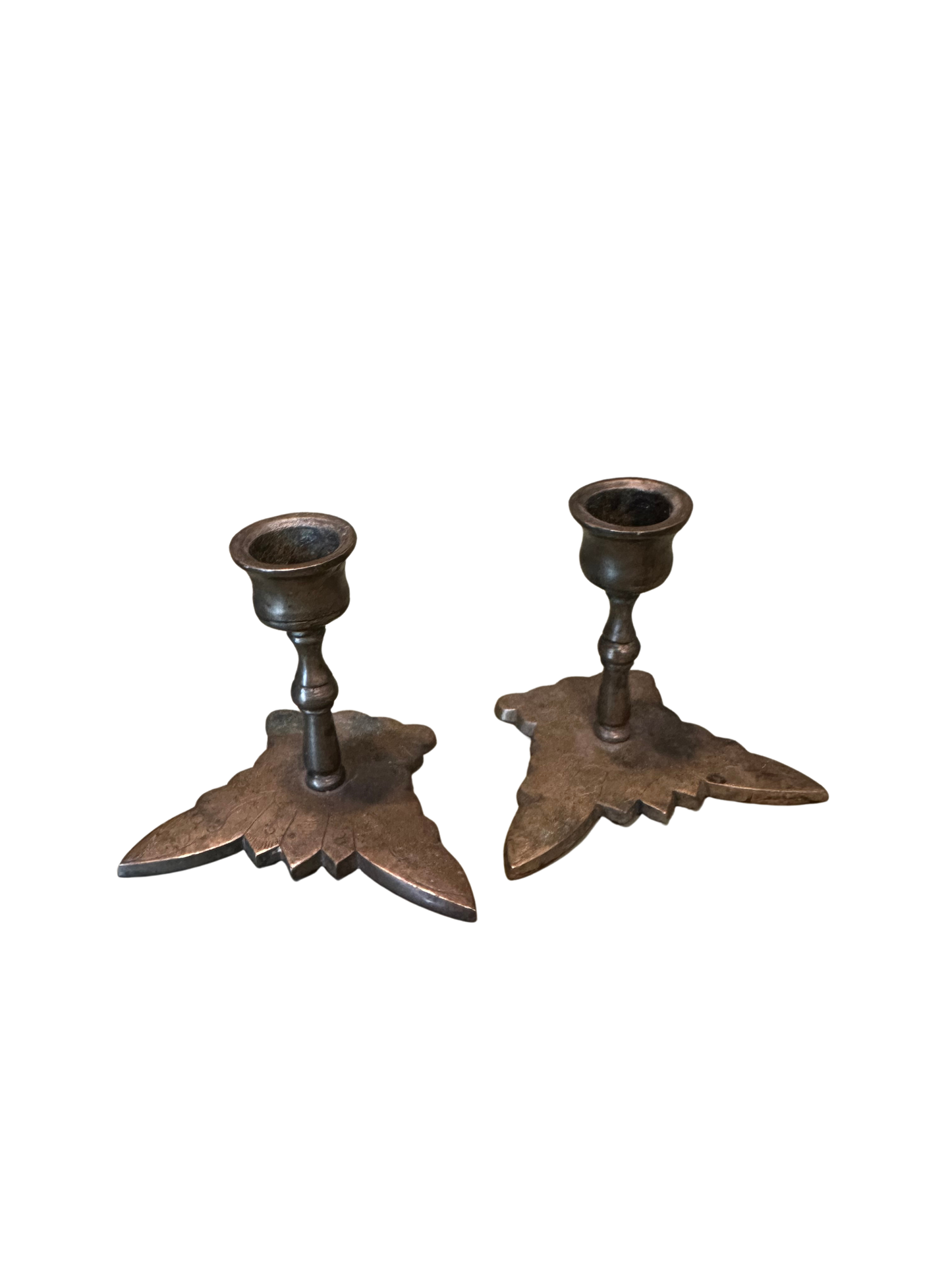 Pair of Vintage Brass Butterfly Candlestick Holders