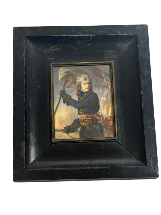 19th C Miniature Portrait of Napoleon Bonaparte at the Bridge of Arcole (After Antoine-Jean Gros)
