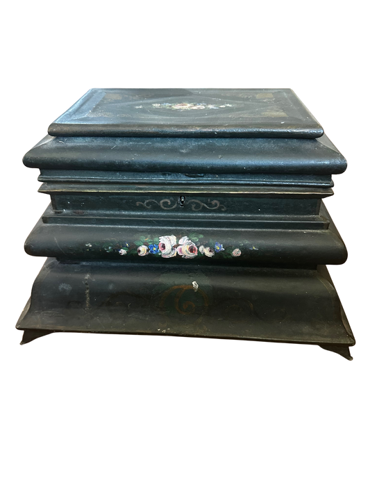 Late 19th to Early 20th C Victorian toleware document or valuables box