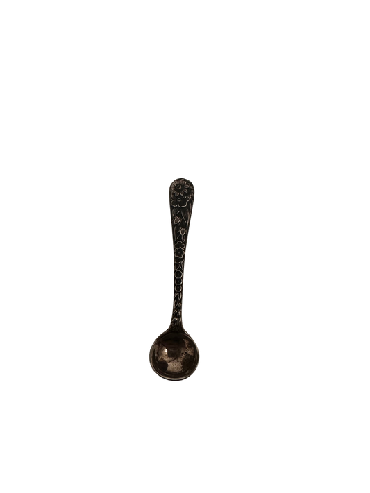 Sterling Silver Mini Spoon with Floral Motif
