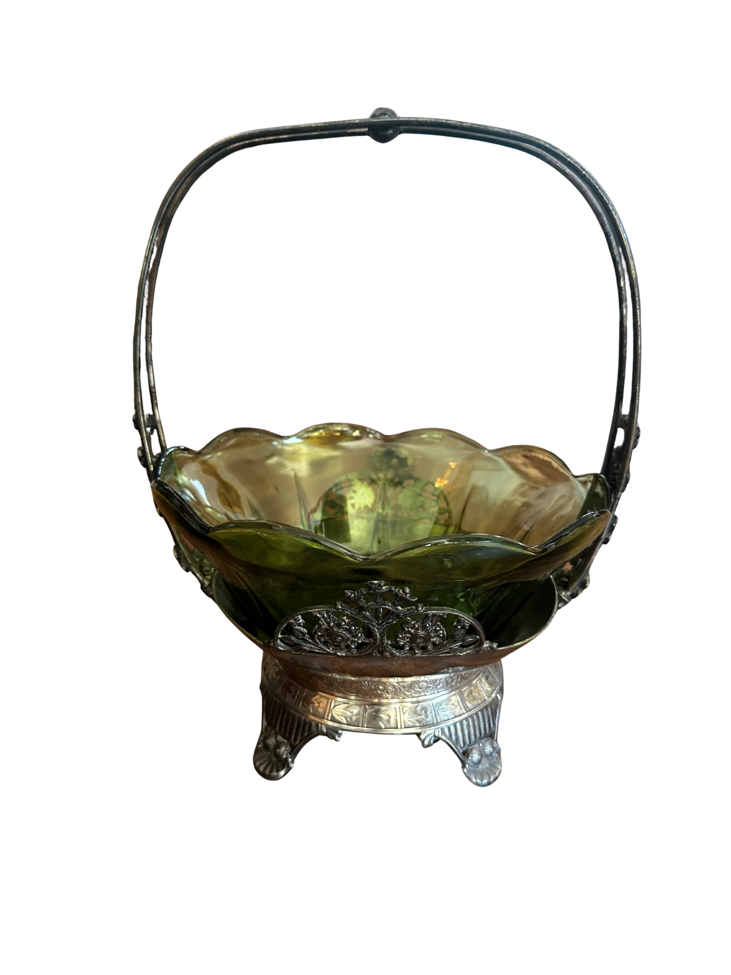 E.G. Webster & Son Antique Silverplate Bridal Basket