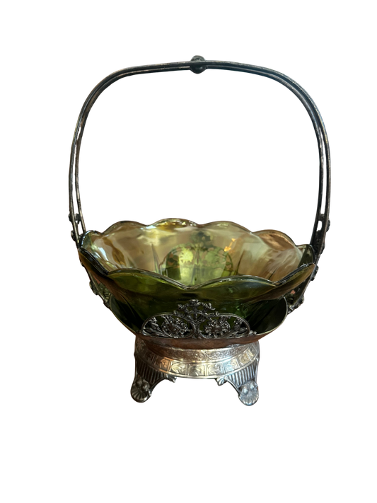 E.G. Webster & Son Antique Silverplate Bridal Basket