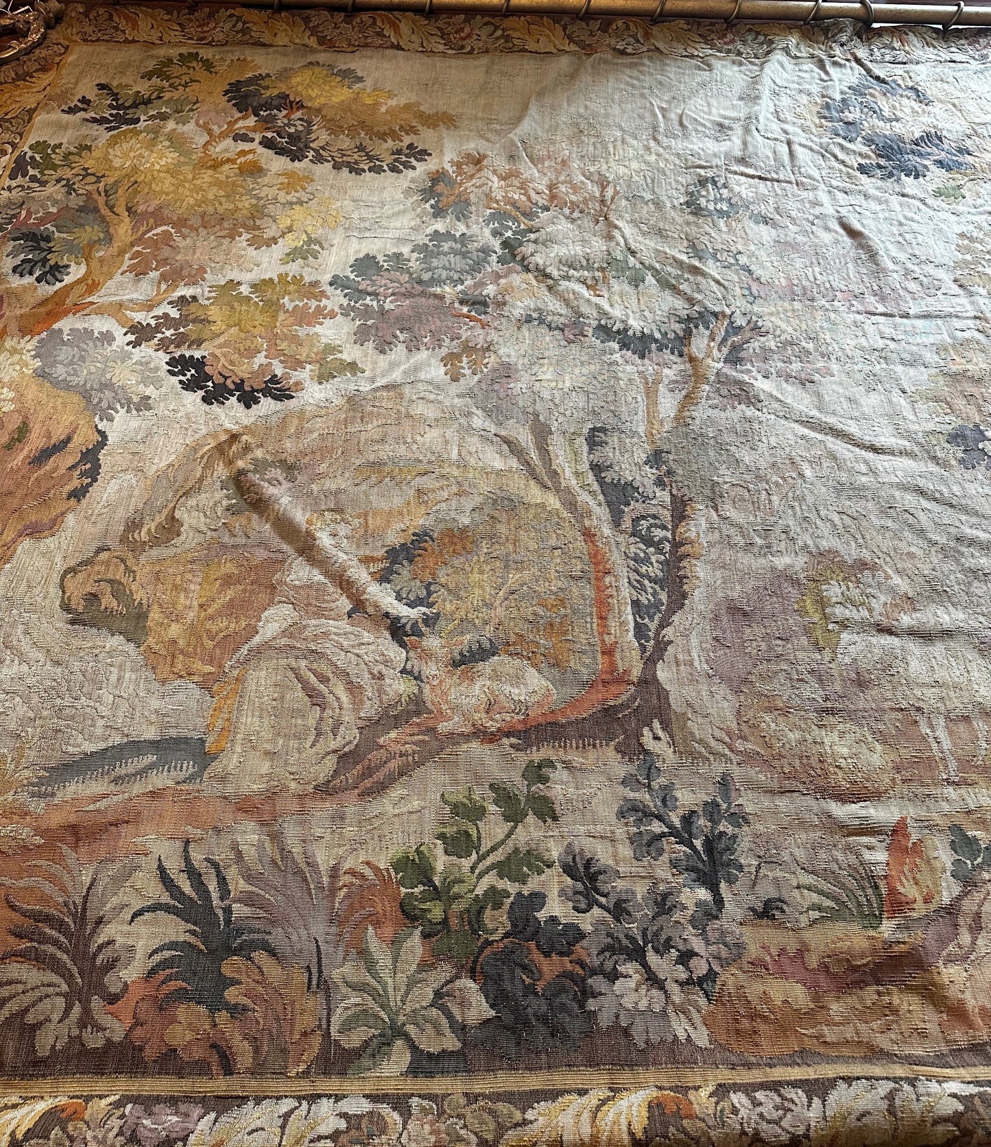 19th C French Aubusson Style Verdure Woven Tapestry (10' x 14')