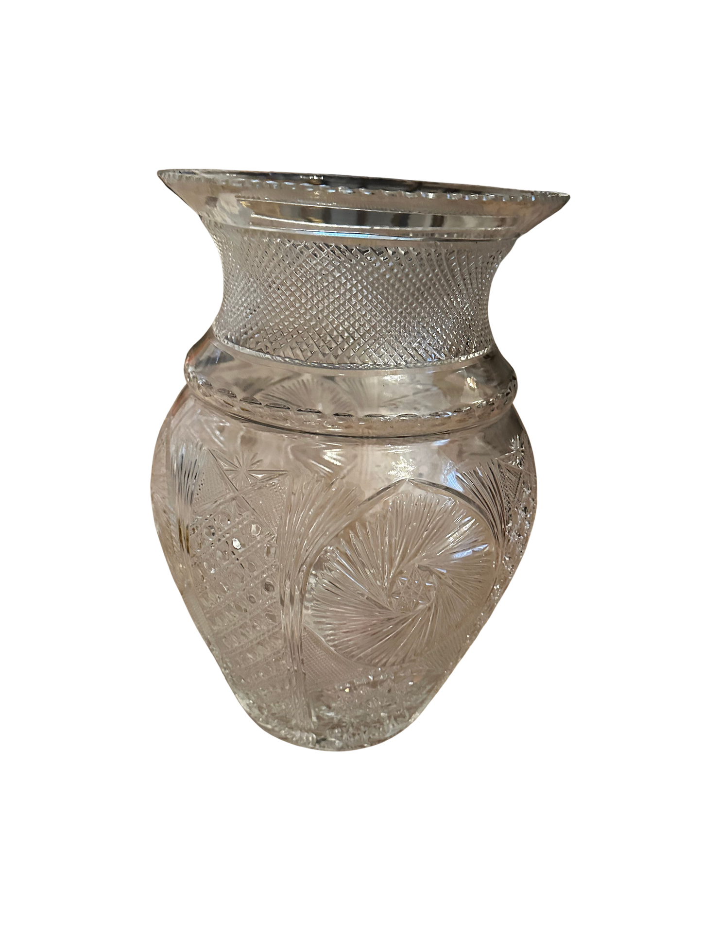Extra Large Signed American Brilliant Cut Style Vase