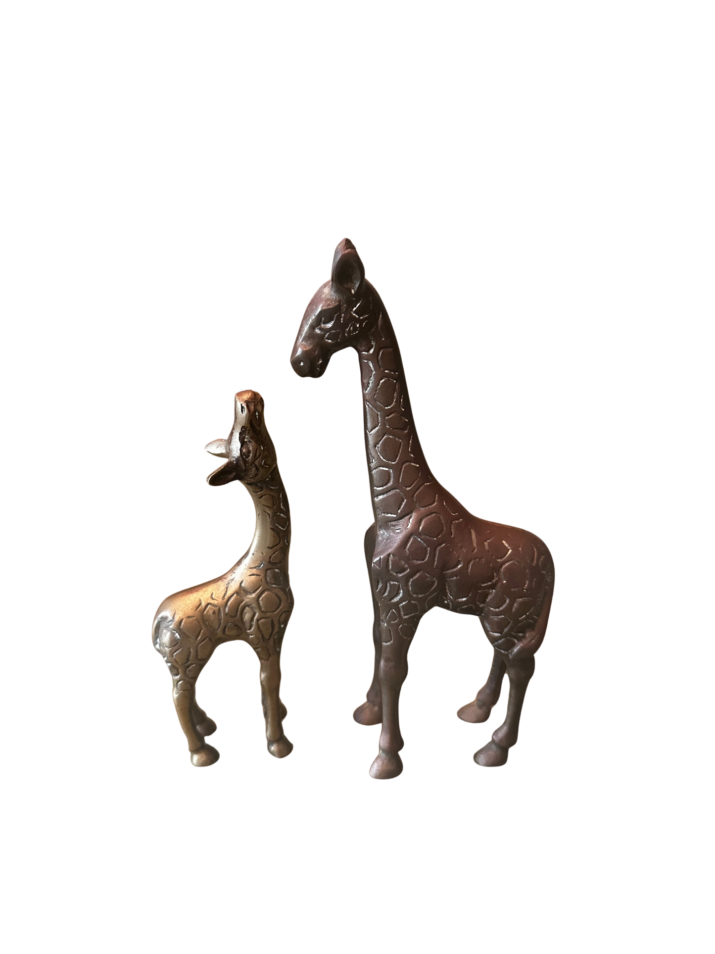Set of Brass Giraffes - Mama and Baby
