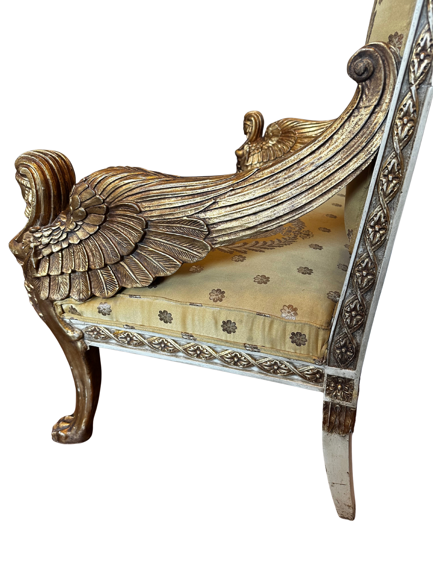Late 19th / Early 20th C Empire Style Parcel-Gilt and Painted Sofa