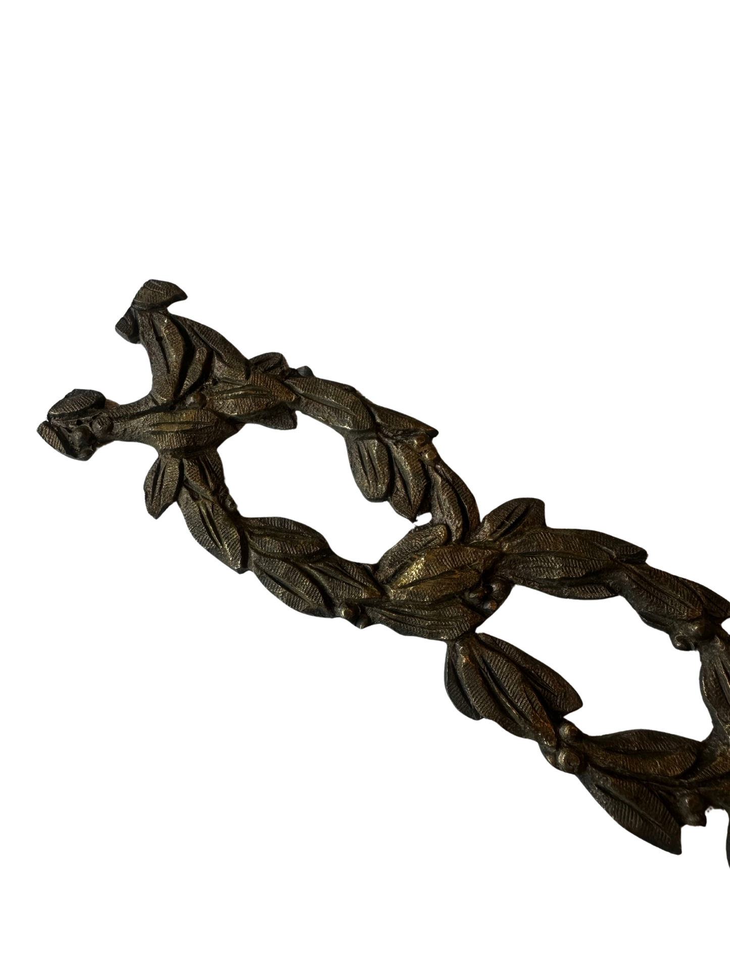 Laurel Wreath Braided Bronze Furniture Applique and Other Fragments