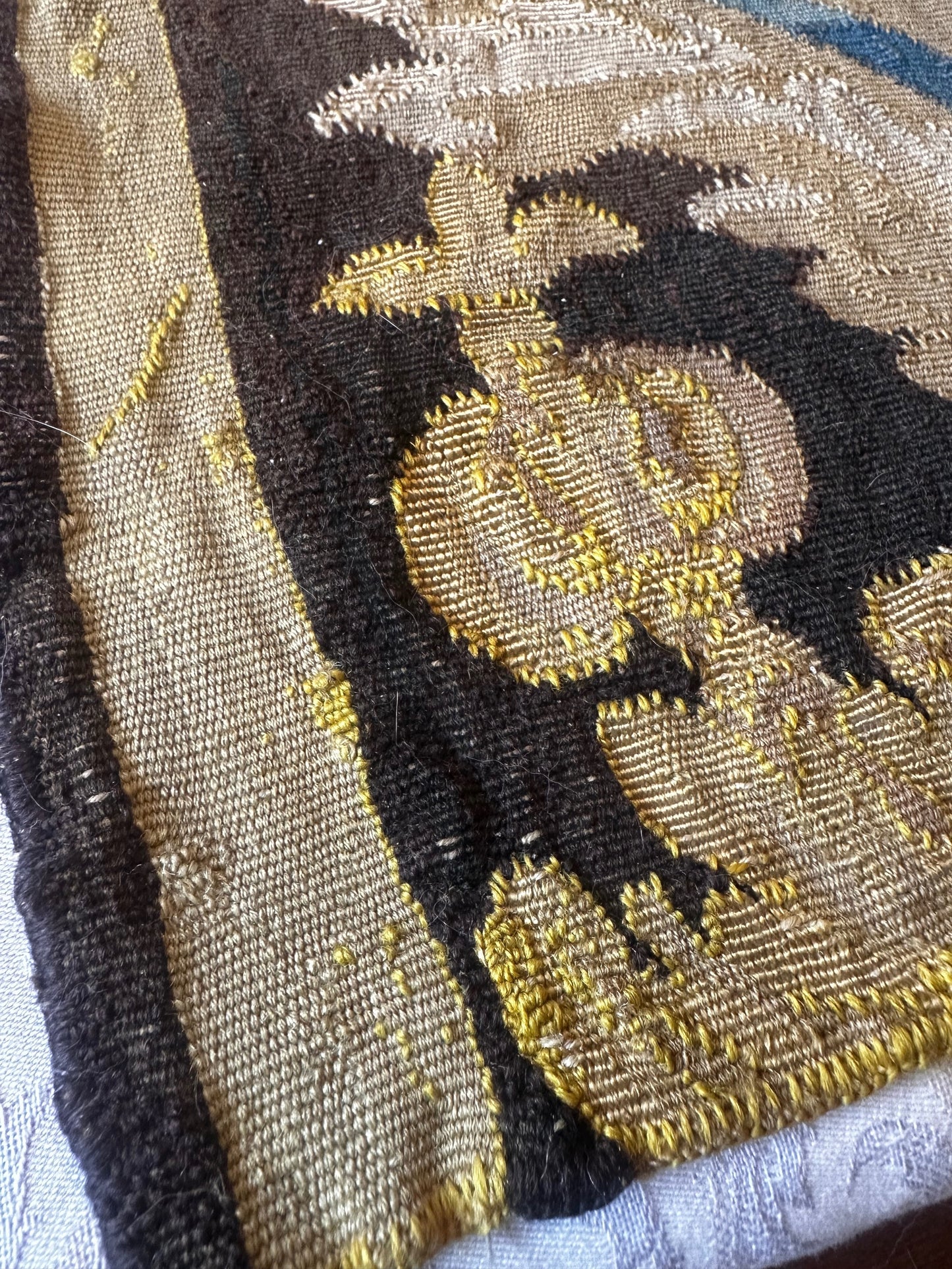 Antique Tapestry Border Fragments with Acanthus Motifs (Seamed)